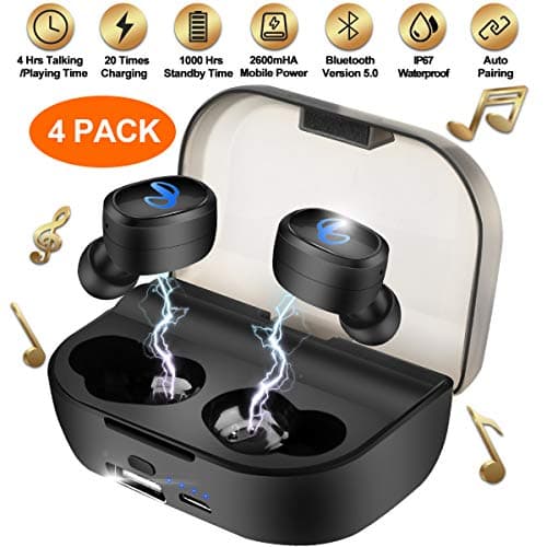 Wireless Earbuds with Charging Case,Bluetooth Earbuds with Mic for Running,Wireless Earphones Bluetooth Earphones with Microphone,Mini Sports Earbuds Sweatproof Compatible iOS Android Smartphone
