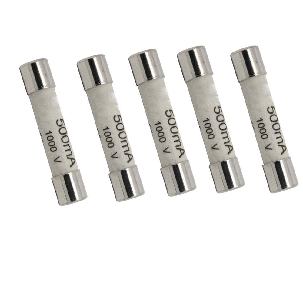 - 5 Pack Digital Multi Meter Fuse FF500MA (500MA,0.5A) 1000V Fast Acting Ceramic Fuse for DC Digital Multi Meter 6.3 x 32mm