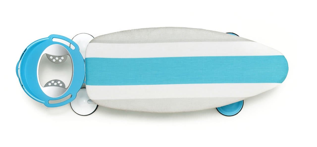 iBoard Surf Stripe 4-Leg Table Top Ironing Board with Steel Mesh Top, 13 by 32-Inch, Cool Grey and White