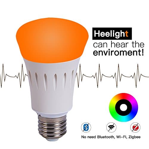 Sound Controlled Smart LED Light Bulb, Color Changing Light Bulb, Interactive to Environment Sound, 16M Color&White Ambiance, 60W Equivalent, Free iOS&Andorid App, One Step Simple Control Only