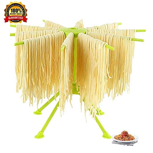Pasta Rack, Collapsible Pasta Drying Rack, With 10 Bar Handles(Green)