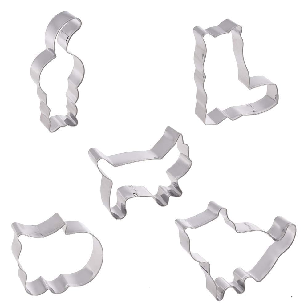 Cookie Cutters, 5 Pack Cat Shape Cookie Cutter Set Stainless Steel Cookie Mold Mould for Home Kitchen Party