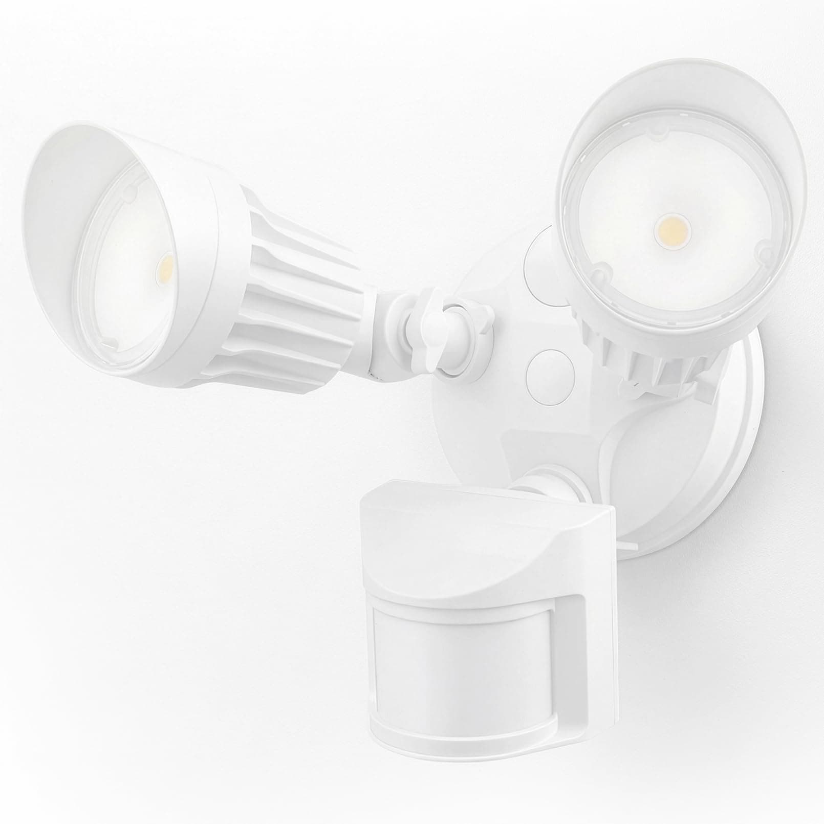 LEONLITE COB LED Security Light, Motion Sensor Outdoor Lights, Dusk to Dawn, 100-277V, ETL Listed, Adjustable Heads, Motion Detector Flood Light, Aluminum, IP65 Waterproof, 5000K Daylight, White