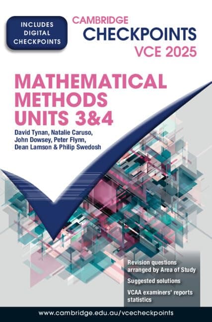 Cambridge Checkpoints VCE Mathematical Methods Units 3&4 2025