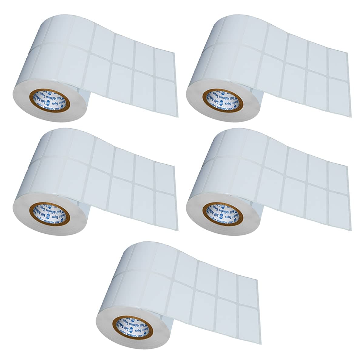 VCR 2 x 1 Direct Thermal Barcode Label Sticker - 2 x 1 inches - 50mm x 25mm - 2 Ups - 2000 Labels Per Roll - Pack of 5 Rolls -White Self Adhesive Sticker for Printing Barcoding Labels 1 inch core