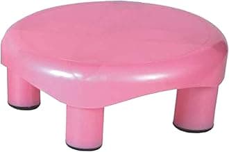 Kuber Industries Bathroom Stool | Stool for Sitting | Plastic Stool for Bathroom | Anti-Slip with Strong Bearing | Patla for Toilet | Pink