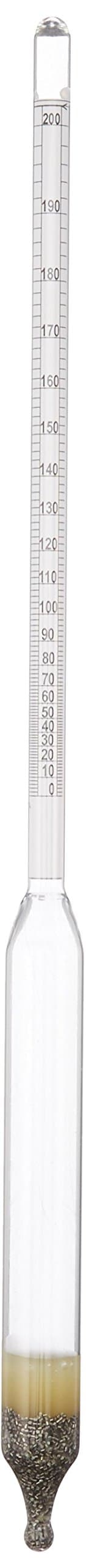 Kimble Chase 52150-0200 Ethanol Hydrometer with Dual Graduations in 0-100% and 0-200 Proof Scales