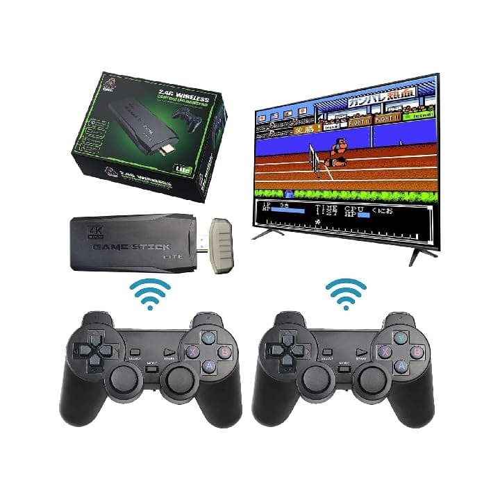 Game Console with Dual 2.4G Controllers Plug & Play Video Game Stick Games, Emulators,Great Gift for Adults and Kids (32G)