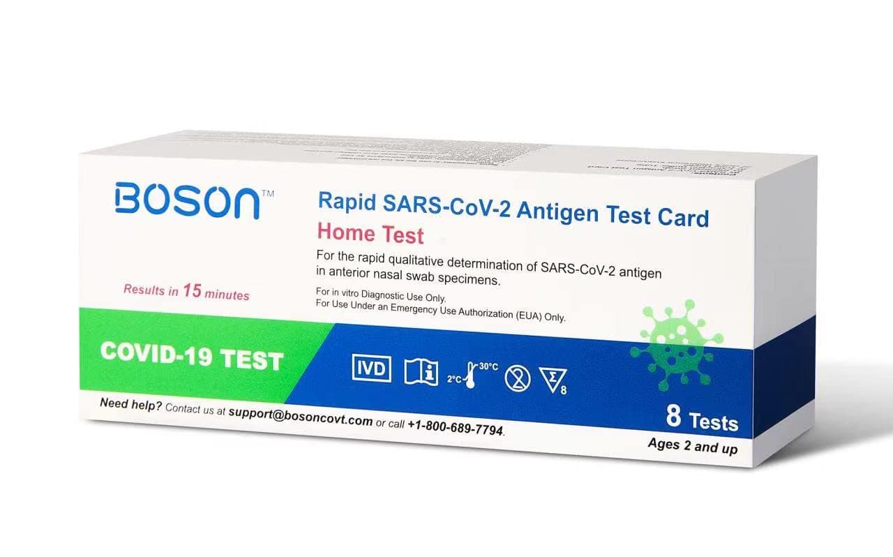 Rapid SARS-CoV-2 Antigen Test Card, FDA EUA Authorized OTC at-Home Self test, Results in 15 Minutes, Convenient and Comfortable to use 8 Tests
