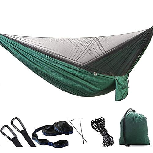 1/2 Person Camping Hammock with Mosquito/Bug Net, Single &Double Hammock Lightweight Portable Parachute Nylon Hammock for Camping,Backpacking,Survival,Travel & More