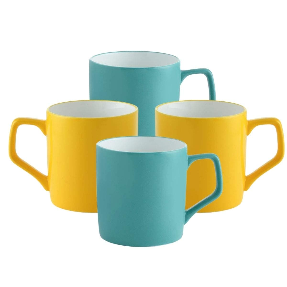 Clay Craft Ceramic Coffee Mugs - Set of 4, Multicolor, 230ml