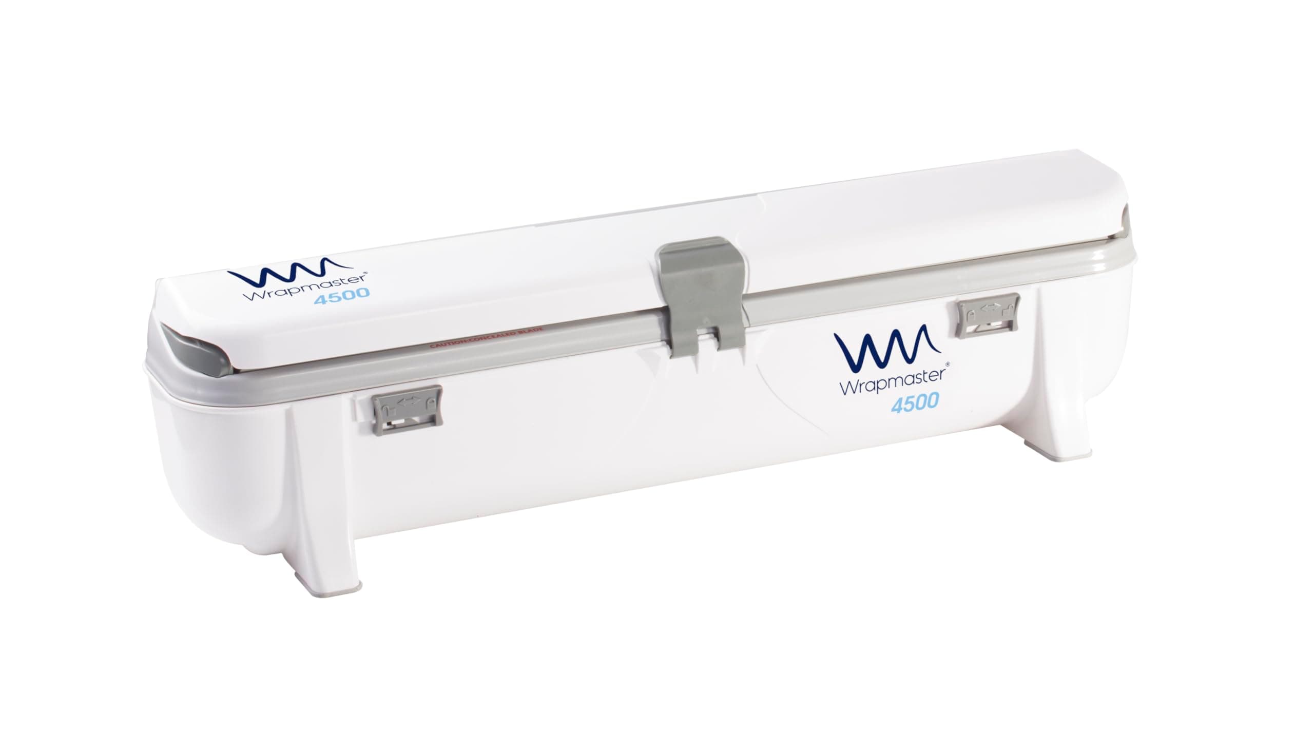 We Can Source It Ltd - Wrapmaster 4500 18 inch Cling Film Dispenser - Foil Cutter Box with Pull, Press and Release Mechanism - Refillable, Easy Clean and Safe Kitchen Film Cutter