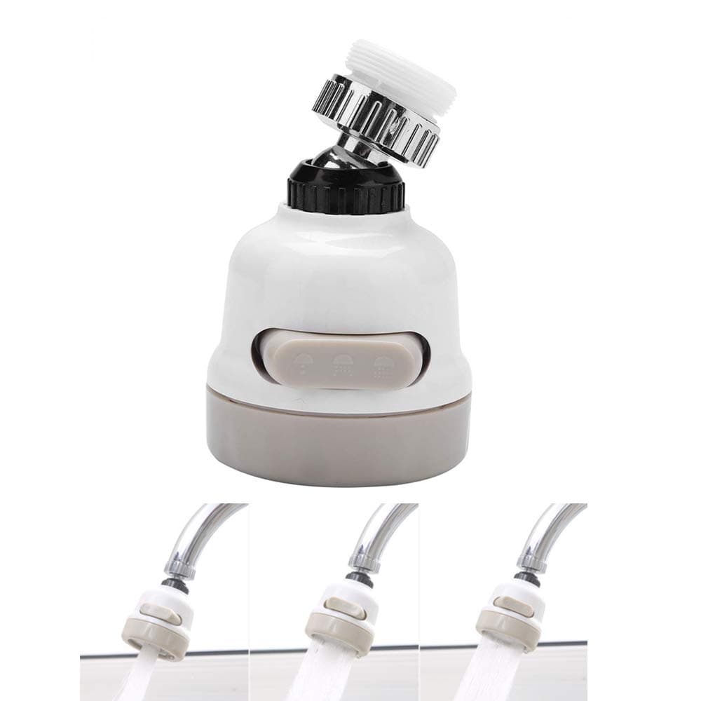 Movable Kitchen Tap Head, 360° Rotatable ABS Faucet Spray Head Tap, Splash Filter Nozzle, 3 Modes Adjustment