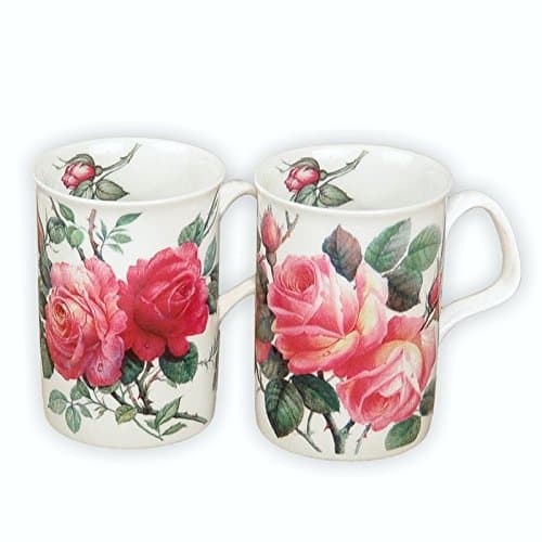 English Rose Bone China Tea Mug Set