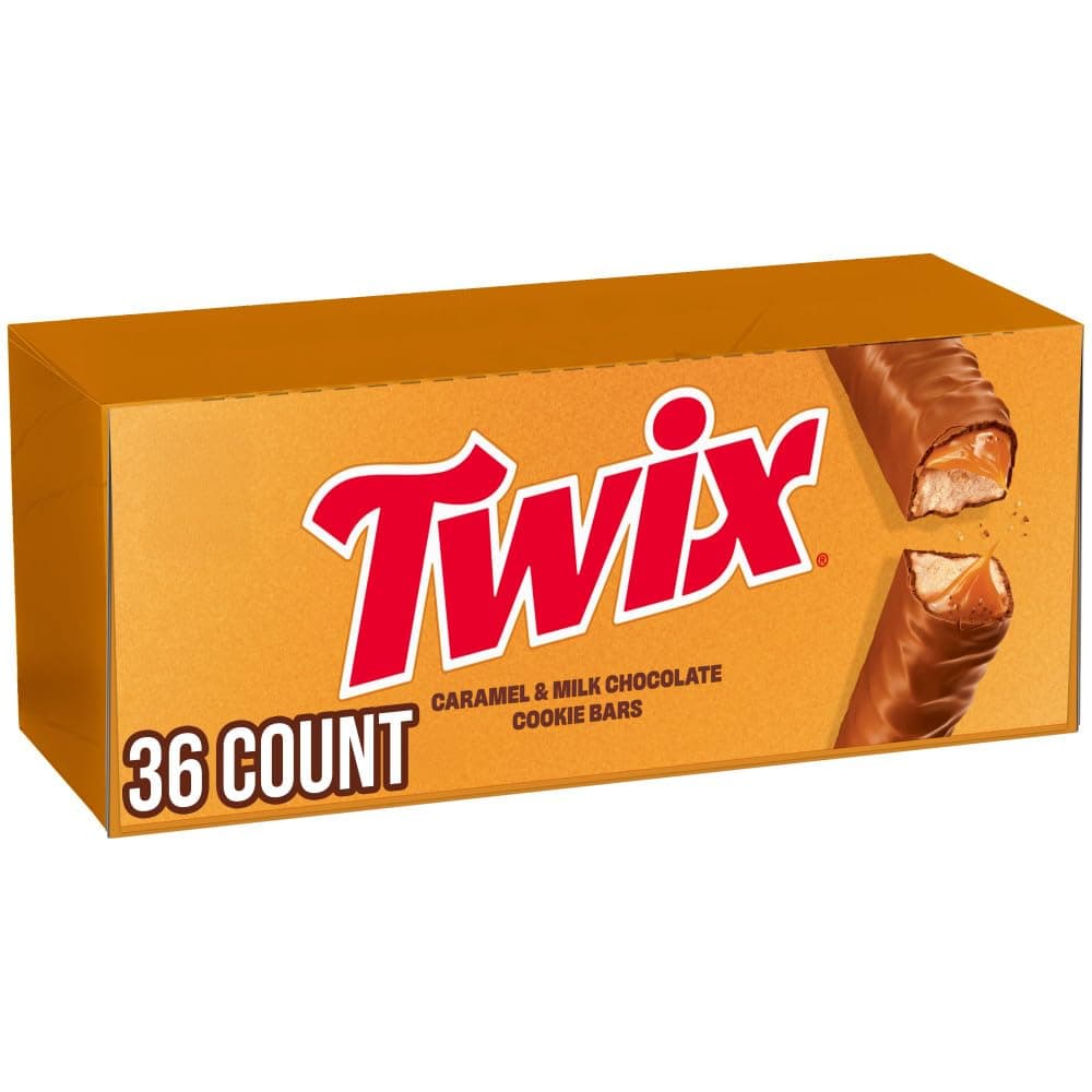 TWIX Caramel Single Size Chocolate Cookie Stick Candy 1.79 oz Bar 36 Count Box TWIX Caramel Singles Size Chocolate Cookie Bar Candy 1.79-Ounce Bar 36-Count Box