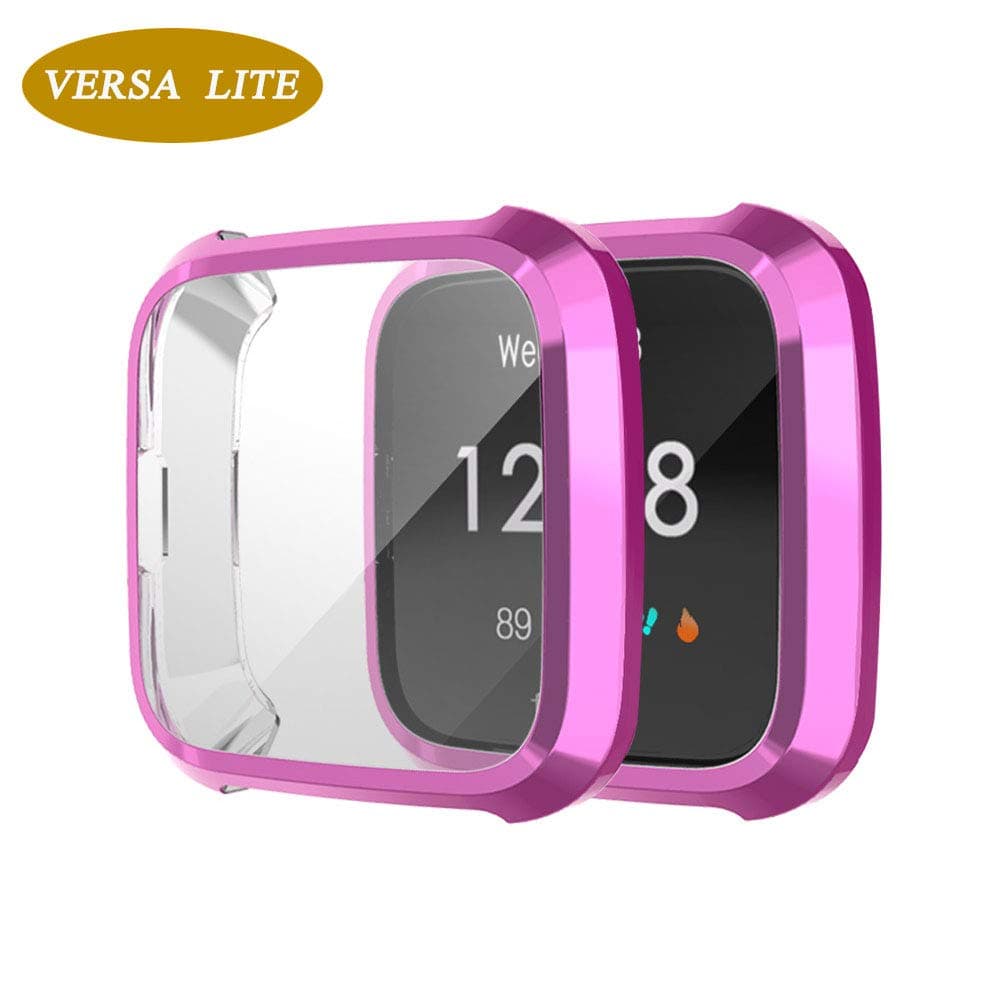 Cerike Compatible with Versa Lite Edition Screen Protector Case,TPU Plated Case All-Around Protective Screen Full Cover Bumper for Versa Lite (Purple)