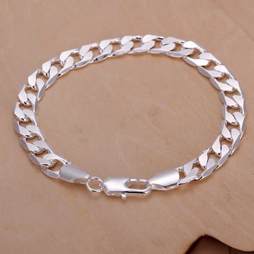 Pretty 925 Hallmarked Silver Plated Bracelet Chain Cables