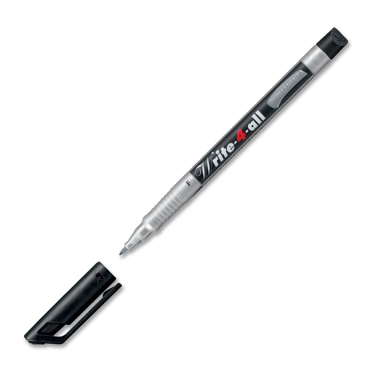 STABILOWRITE-4-ALL' CD/DVD ALL PURPOSE PERMANENT MARKER PEN - BLACK - FINE (PACK OF 3)