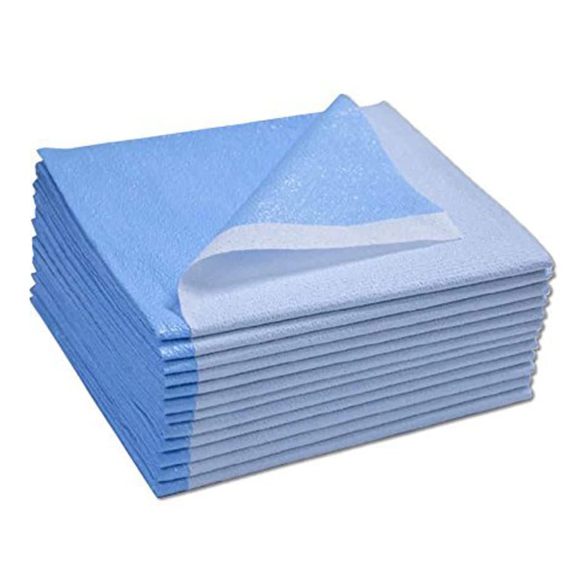 TIDI 357 Avalon Single-Use Medical Equipment Drape, Blue, 40" W x 72" L (Pack of 50) ― Disposable Stretcher Sheet ― Embossed ― 1-Ply Tissue ― Poly Back to Help Prevent Leak-Through ― Medical Supplies