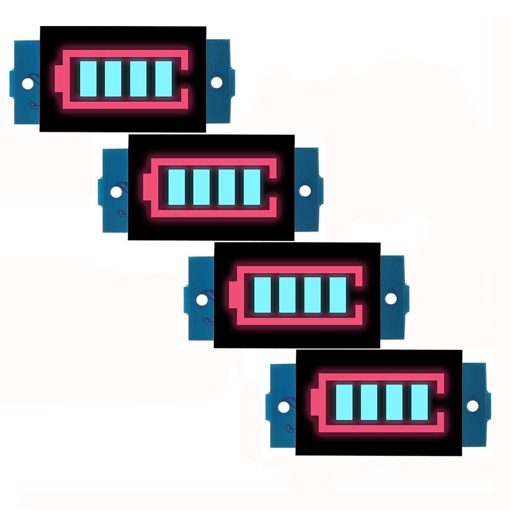 4PCS 3S 3 Series Lithium Battery Level Indicator Capacity Module Ni-MH 11.1V 12V 12.6V 4 Sections Blue LED Display Electric Vehicle Battery Power Tester Li-po Li-ion