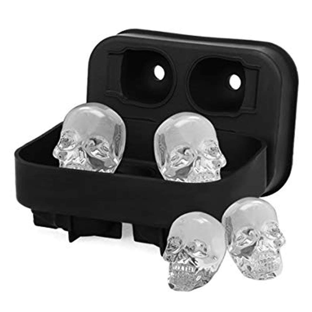 Generise 3D Silicone Skull Shape Ice Cube Trays Mold Mould Cocktails Whisky Halloween