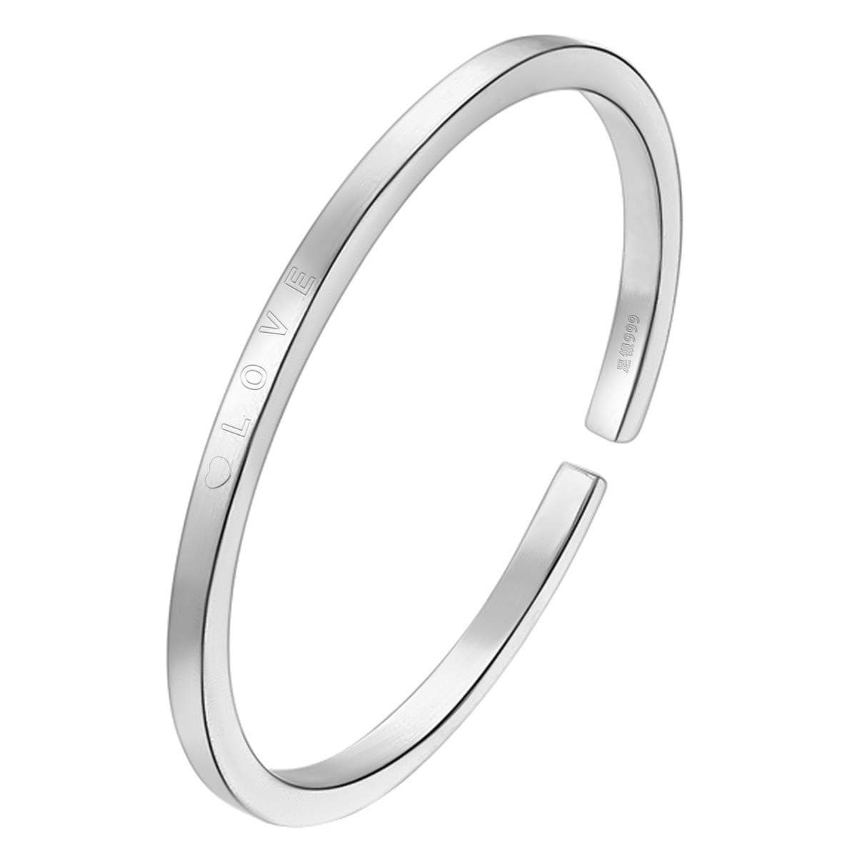 999 Solid Sterling Silver Bangle Cuff Bracelets for Women's | Sterling Silver Bracelet | Silver Jewelry | Silver Bracelets for Women | Jewelry for Women | Charm Bracelets for Women
