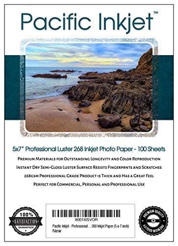 (5-x-7-inch) 100 Sheets Professional Quality Luster Inkjet Photo Printing Paper 10.4mil 260gsm For Photo Prints That Last Generations