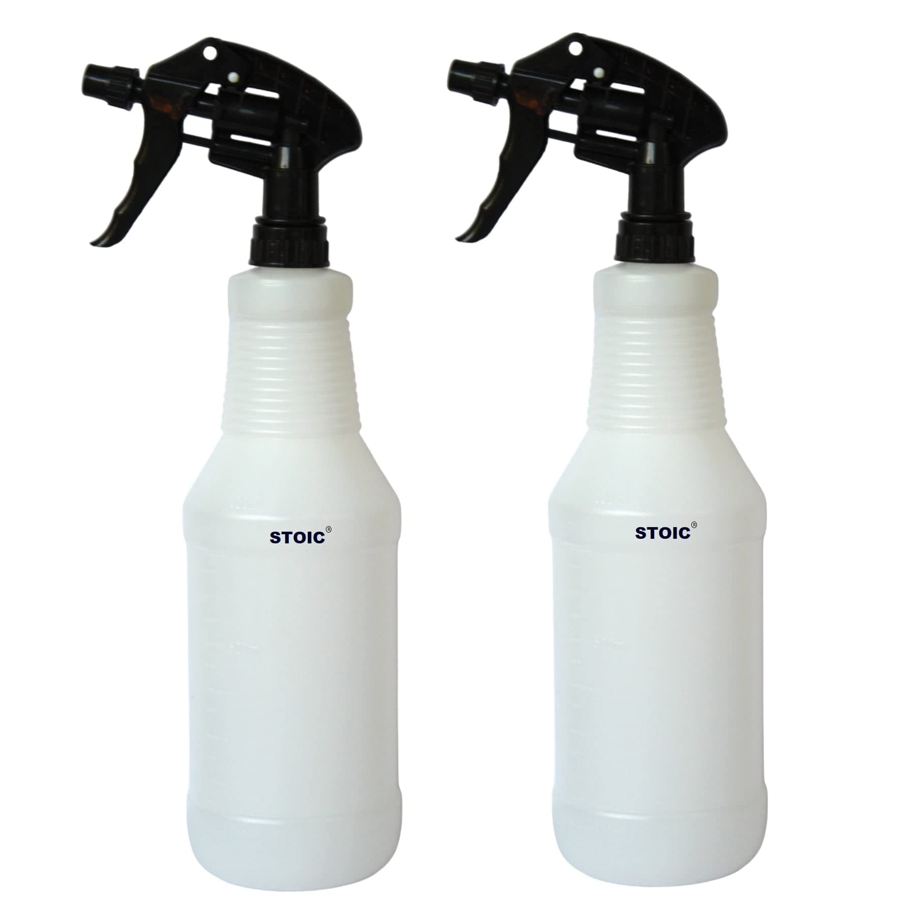 STOIC Plastic Empty Spray Bottle, Mist & Jet Spray Bottle 1000ml For Sanitizer | Oil | liquid |Multipurpose-Pack of 2(Black)