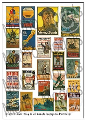Matho Models 1/35 Scale WWI Canada Propaganda Posters - Plastic Model Accessories # 35004