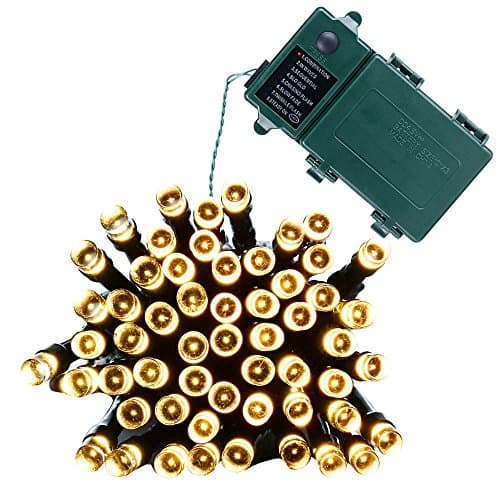 Joomer 50 LED Christmas Battery String Lights, Warm White