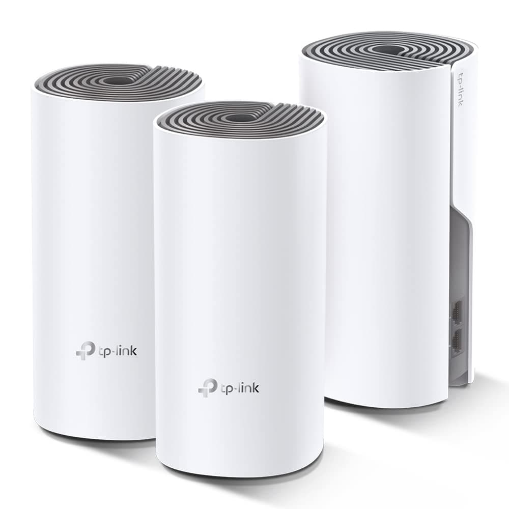 TP-Link Deco E4 (3-Pack) – AC1200 WiFi Repeater, Mesh WiFi Intelligent, Dual Band up to 350 m², 2 x Ports 100/10 Mbps, MU-MIMO, up to 100 Devices, Suitable for Xiaomi Mi Box