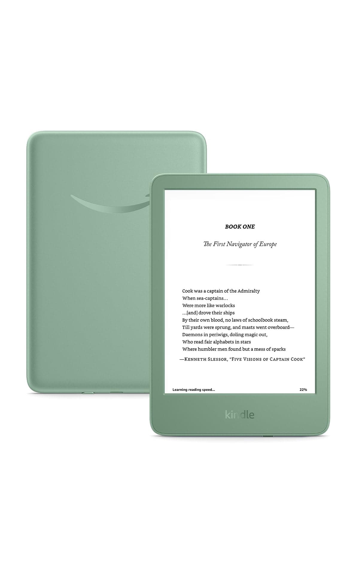 Like-New Amazon Kindle 16 GB (newest model) - Lightest and most compact Kindle, now with faster page turns, and higher contrast ratio, for an enhanced reading experience - Matcha