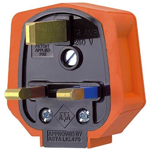 MK DURAPLUG RUBBERISED PLASTIC 13 AMP MAINS ELECTRICAL PLUG ORANGE