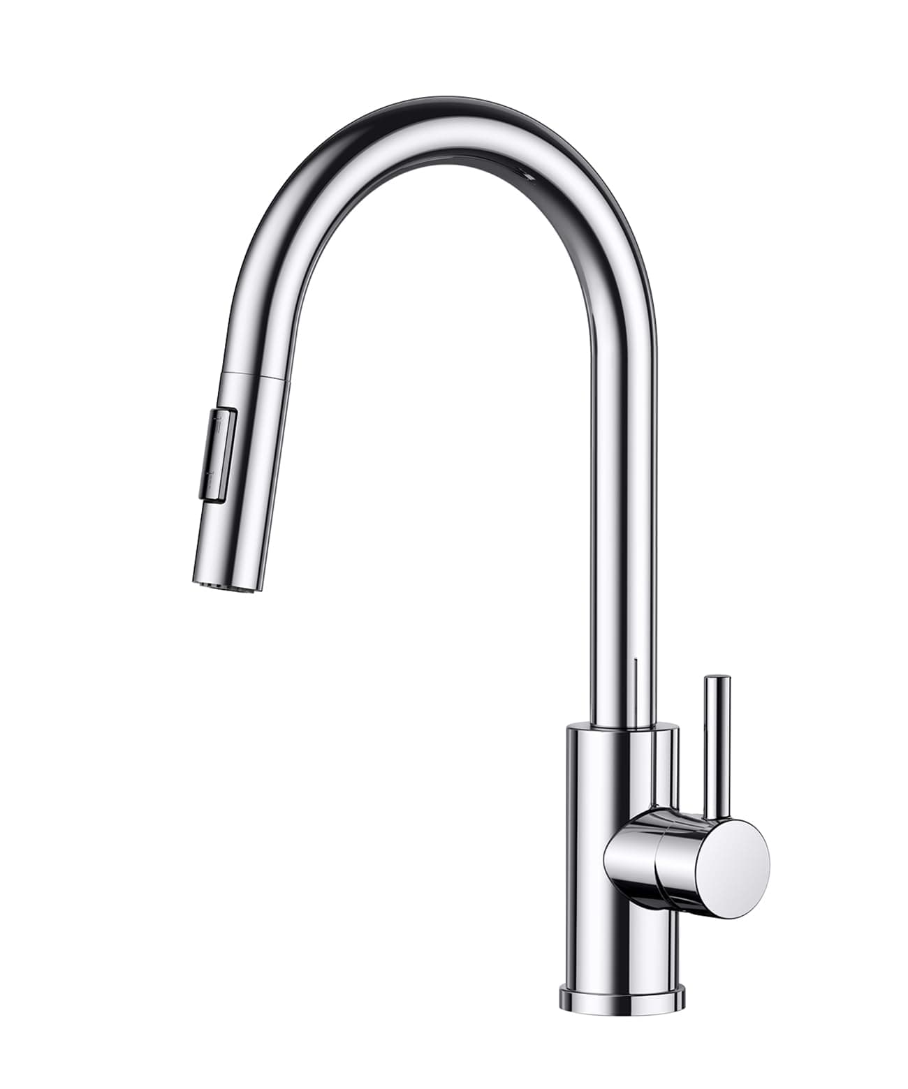 FORIOUSKitchen Taps, Kitchen Taps Mixer with High Arc Spout Swivels 360° Single Handle Two Spray Function, Pull Down 26in Flexible Hose, Chrome, (43000CH-12)Recycled Claim Standard BlendedOrganic Content Standard Blended