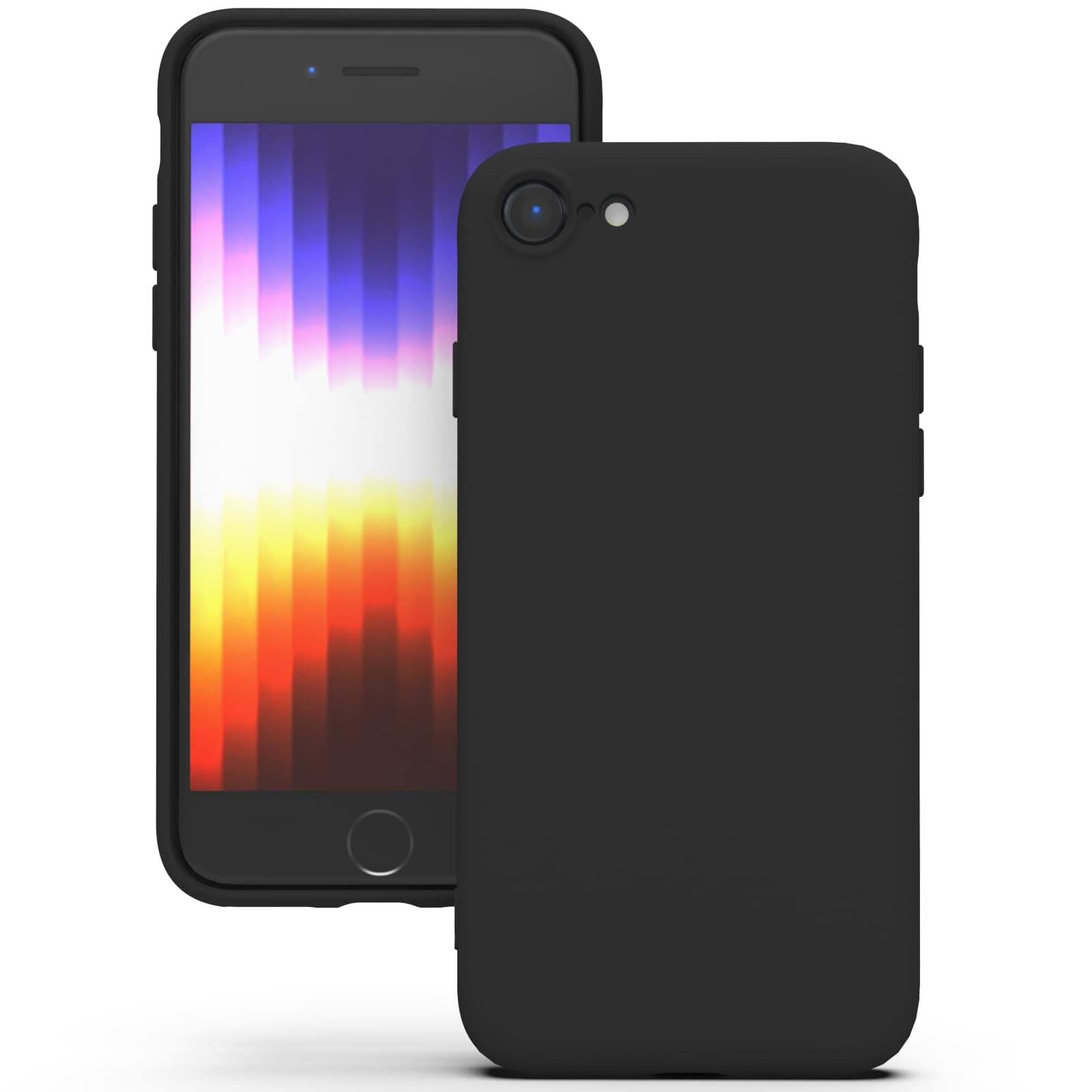 YATWIN Silicone Case for iPhone SE 2020/2022, iPhone 8/7, Soft-Touch, Shockproof, DustProof, Antiskid Apple Phone Cover for iPhone SE 2nd 3rd Generation - Black