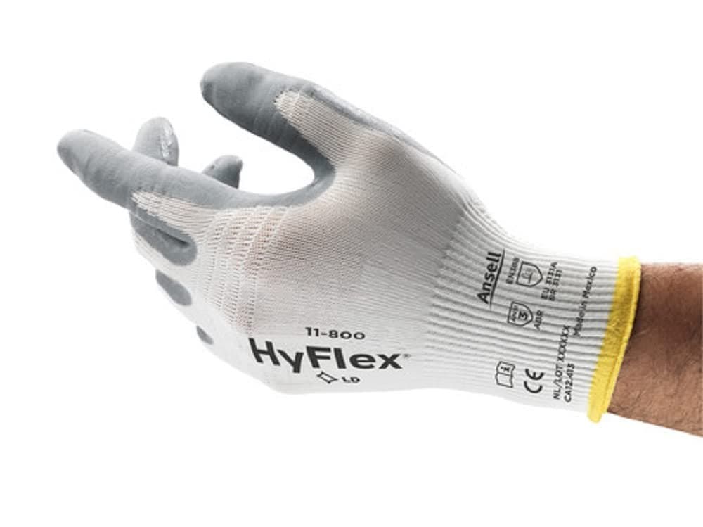 Coated Gloves, Palm, L, Gray/White, PR