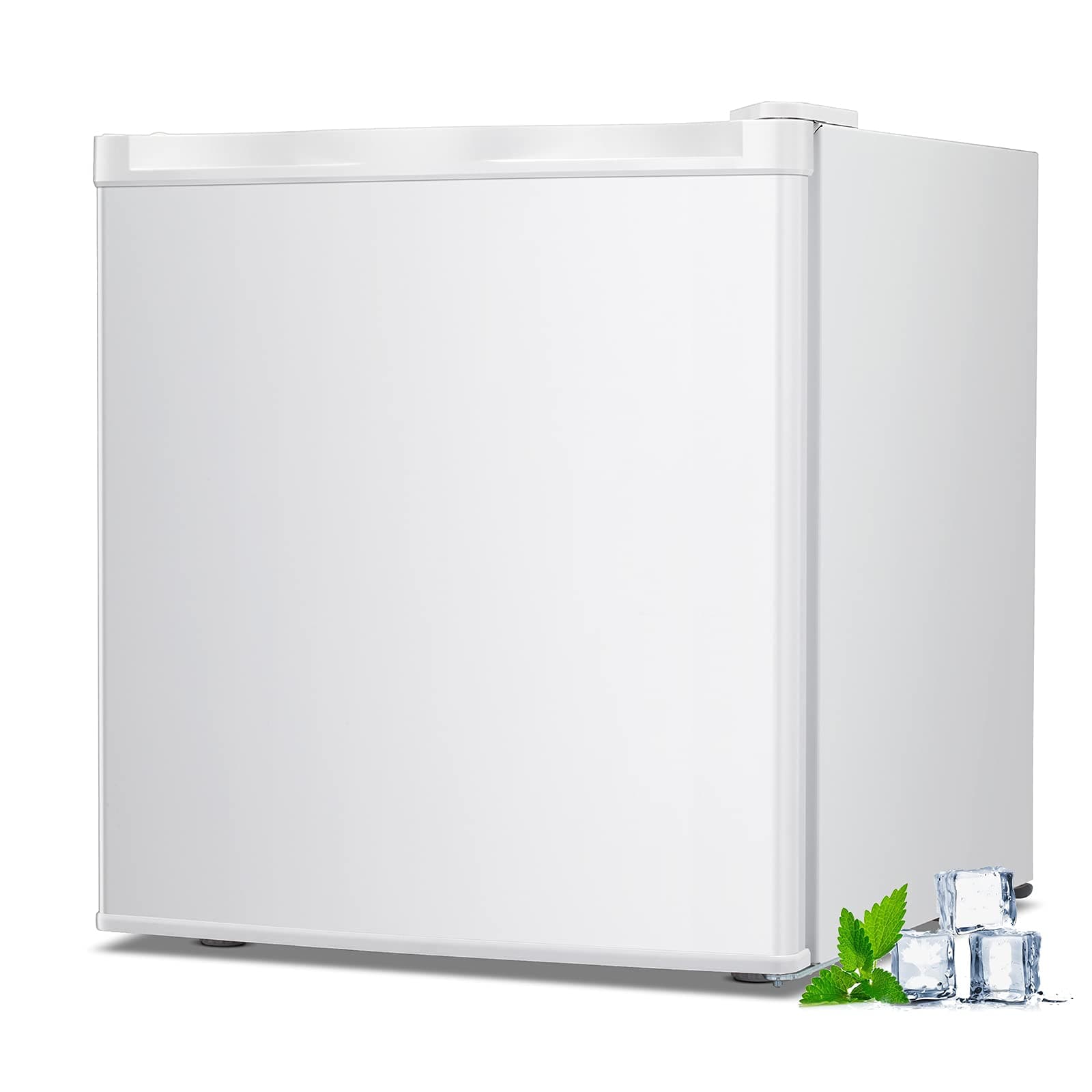 1.1 Cu.ft Small Upright Freezer, Mini Freezer with Removable Shelves, Adjustable Thermostat, Reversible Door Hinge, Quiet for Home/Dorm/Office/Kitchen, White