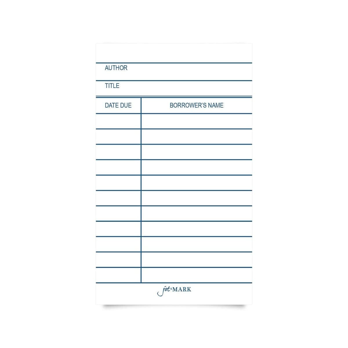 Jot & Mark Library Due Date Note Cards | Checkout Catalog Book Cards (100 cards per pack)