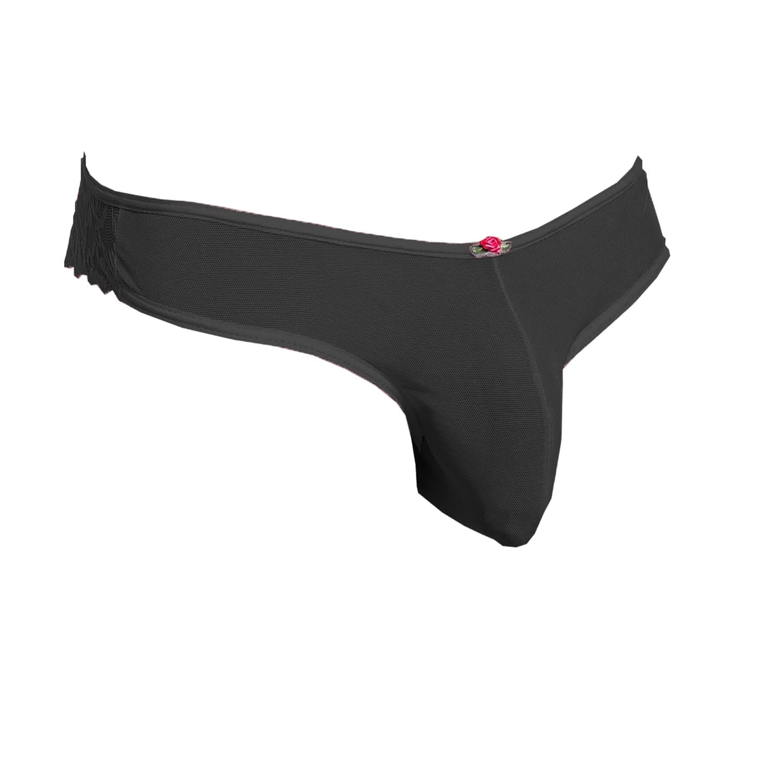 MYZAMen's Nylon Lace Half Coverage Thong Underwear