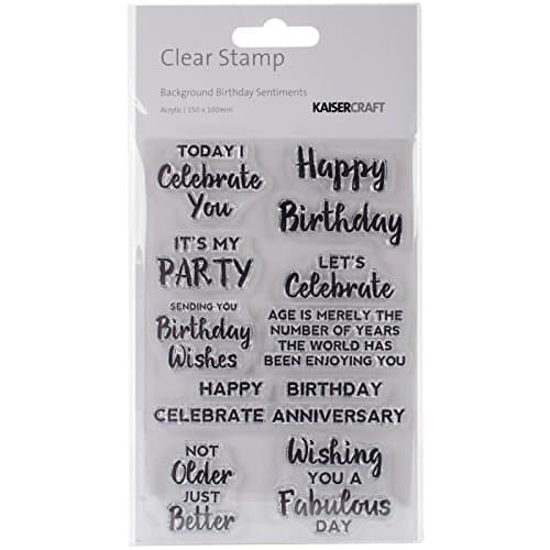 Kaisercraft Sentiments Background Stamp 4"x6"-birthday