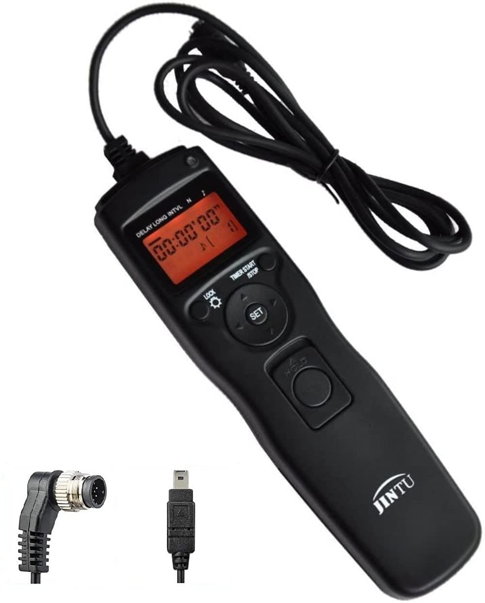JINTU Camera Remote Control Timer Shutter Release Time Lapse N3 N1 for Nikon D90 D5600 D610 D3100 D3200 D3300 D5000 D5100 D5200 D5300 D7000 D850, D810, D800 D700, D500, D300, D200 SLR Cameras