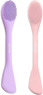 Pore Cleaning Brush,Face Scrubber,Exfoliating Pore Scrubber,2Pcs Silicone Face Mask Applicator,Mask Applicator Tool for Facial Mud,Face Brush for Women Men.(Pink+PurPle)
