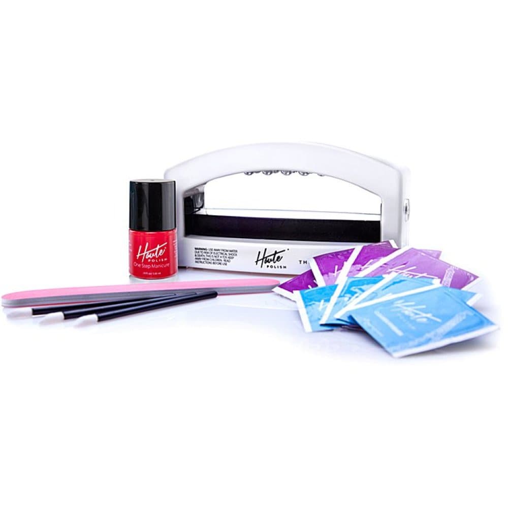 Gel Polish One Step Manicure Set with Cold LED Light- Classic Red