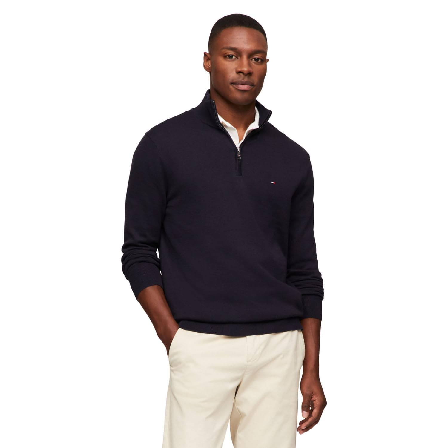 Tommy Hilfiger Men's Lightweight Pullover Quarter Zip Sweater