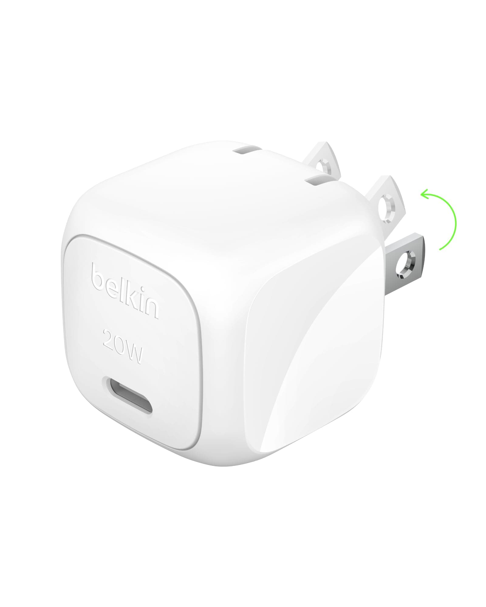 Compact Charger Block 20W, USB-C Fast Charging - Apple iPhone 17, Air, Pro, Pro Max, Samsung Galaxy S25, iPad, AirPods, Apple Watch, Nintendo Switch 2, Google Pixel 10, etc. - White
