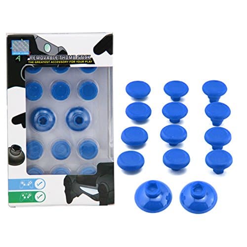 Project Design PS4 & XBOX1 Controller Thumbsticks 14in1 Removable AIMS Sticks in different heights (Blue)