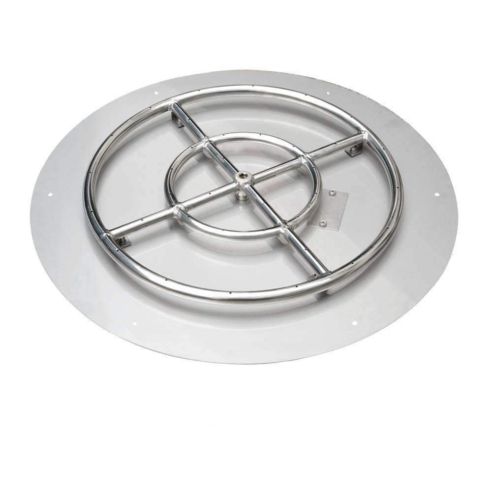 Stanbroil Stainless Steel 18" Round Flat Fire Pit Burner Pan w/12 Fire Ring Installed, BTU 92,000 Max