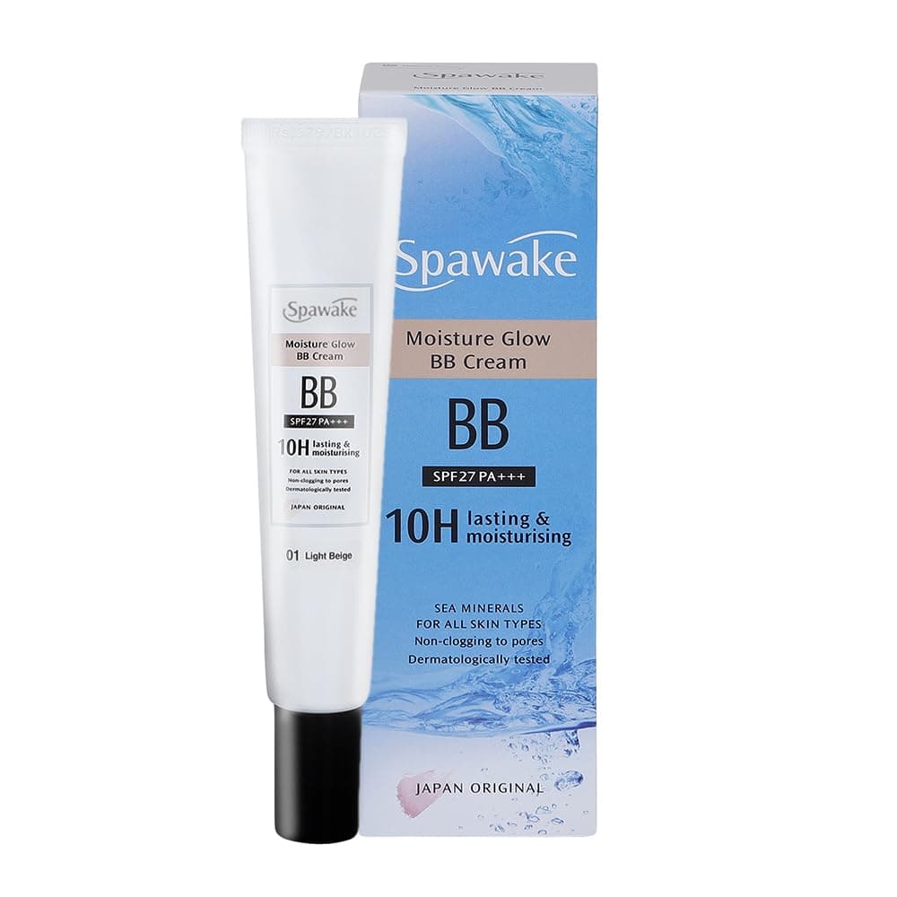 Moisture Glow BB Cream 01 Light Beige – Natural looking Coverage, 10-Hour Hydration, SPF27/PA+++, Blue Light Protection, J-Beauty Formula for All Skin Types, 30g