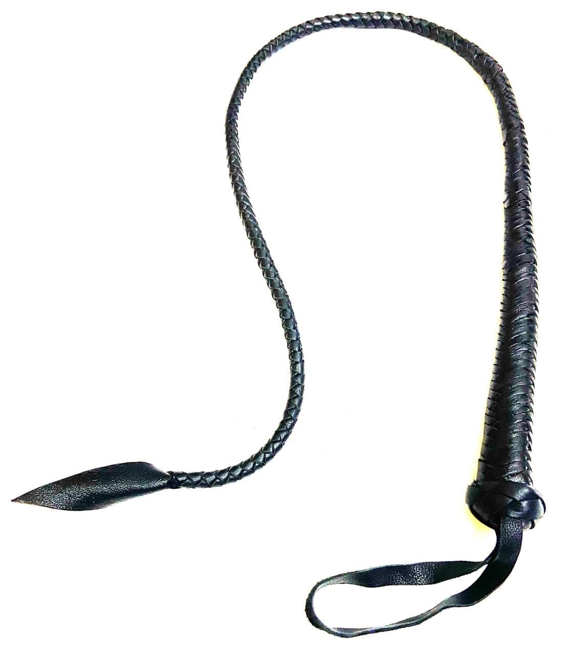 3FT Leather Bull Whip Leather Handle Black Color