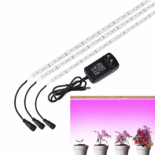 3Pcs LED Grow Light Strips, Flexible LED Plant Lighting Bar, IP65 Waterproof 5050 SMD Red: Blue 5:1 Growing Lamp for Indoor Plants, Herbs Growing,Greenhouse,Hydroponics